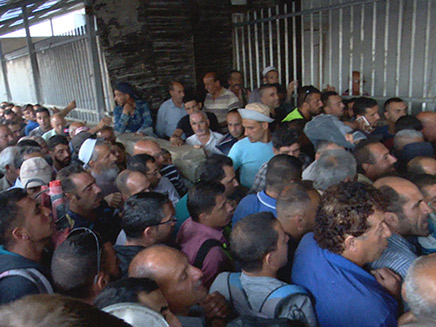 מדי בוקר נדחסים אלפים בכניסה לישראל (צילום: החדשות)