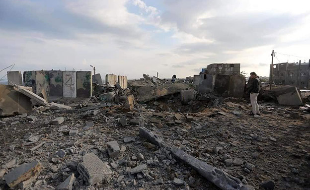 נזקי תקיפה בעזה, אתמול (צילום: כלי תקשורת פלסטיניים, חדשות)