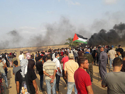 מהומות ליד גבול עזה (צילום: חדשות)