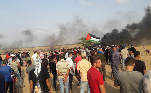 מהומות ליד גבול עזה (צילום: חדשות)