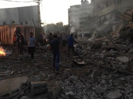 בניין מטה חמאס שהותקף בעזה (צילום: כלי תקשורת פלסטיני, חדשות)