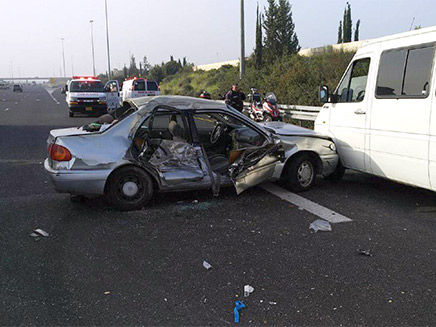 תאונה בכביש 6, ארכיון (צילום: דוברות מד