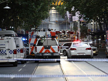 זירת הפיגוע במרכז העיר מלבורן (צילום: Sky News, חדשות)