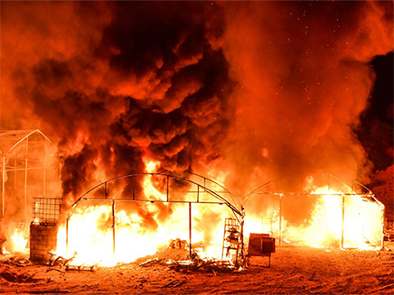 תיעוד השריפה בליל שישי (צילום: ביטחון נתיב העשרה, חדשות)