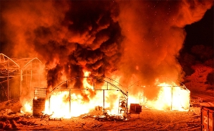 תיעוד השריפה בליל שישי (צילום: ביטחון נתיב העשרה, חדשות)