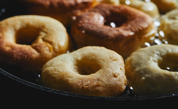 דונאטס קלים בלי שמרים - שלב הטיגון