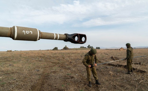 אימון תותחנים בצפון (צילום: דובר צה