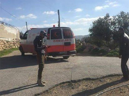 זירת ניסיון הפיגוע ליד חברון (צילום: מהתקשורת הפלסטינית, חדשות)