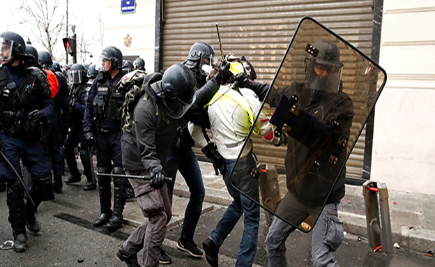 סוף שבוע חמישי של מחאה בצרפת (צילום: רויטרס, חדשות)