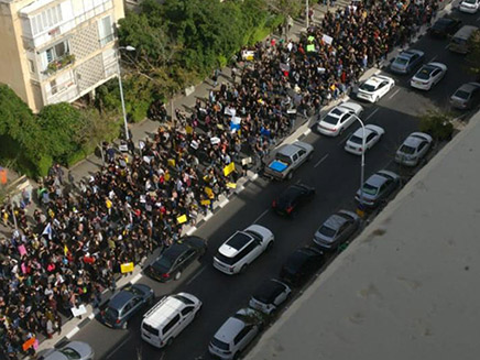 מחאת העובדים: מבט מלמעלה (צילום: TPS, חדשות)