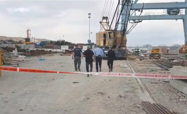 זירת הפיגוע בנמל אילת (צילום: דוברות המשטרה‎, חדשות)