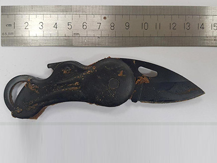 הסכין ששימשה לדקירה (צילום: דוברות המשטרה., חדשות)