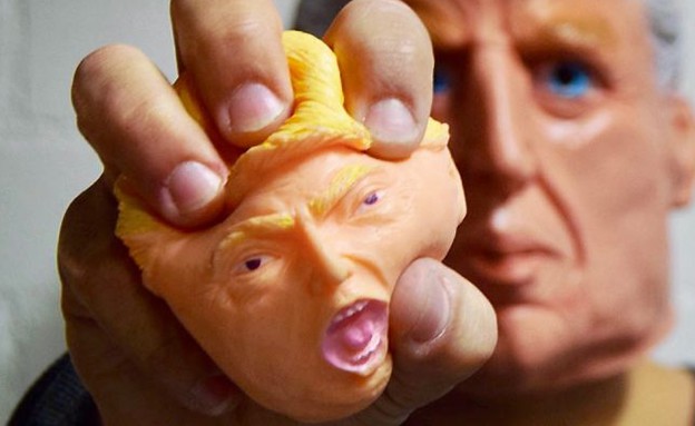 כדור לחץ בדמות של נשיא ארה"ב, דונלד טראמפ (צילום: TRVL)