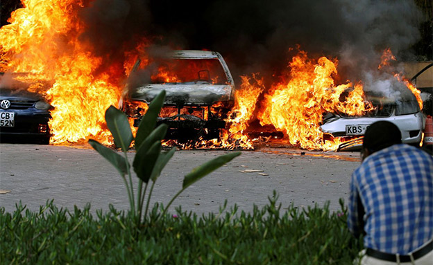 זירת הפיגוע, ניירובי (צילום: Sky News, חדשות)