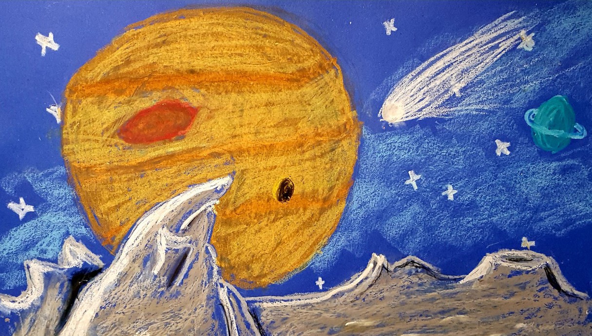 ילדים מציירים לירח