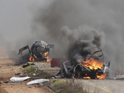 רכב הסיור שהופצץ במארב (צילום: חדשות)