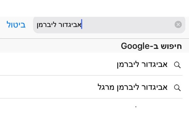 חיפוש אביגדור ליברמן בגוגל