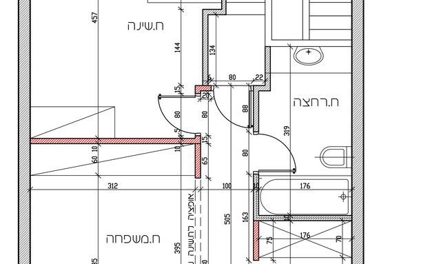 בית בתל אביב, עיצוב ענת דרך אגבר, עליית גג (שרטוט: ענת דרך אגבר)