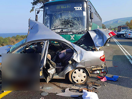 זירת התאונה (צילום: דוברות המשטרה, חדשות)