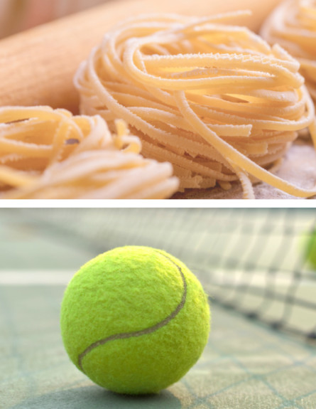 כדור טניס ופסטה (צילום: By Dafna A.meron, shutterstock)
