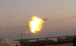 בלון נפץ שהתפוצץ בגבול בסופ"ש (צילום: צילום פלסטיני, חדשות)