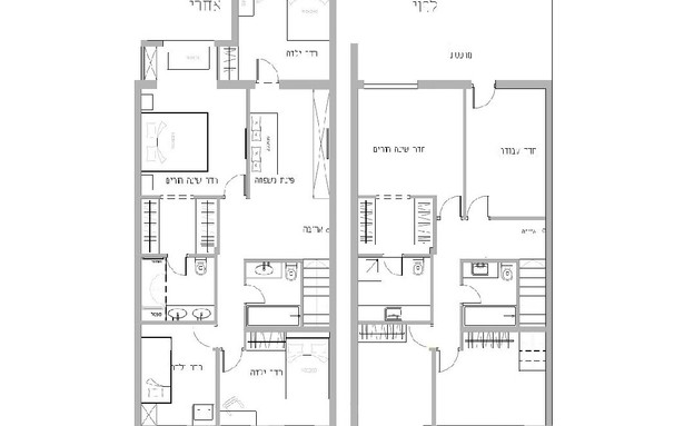 בית בשרון, ג, עיצוב נילי רונקין, תוכנית קומה א (שרטוט: נילי רונקין)
