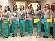 9 אחיות בבית חולים בארה"ב בהריון (צילום: CNN, חדשות)