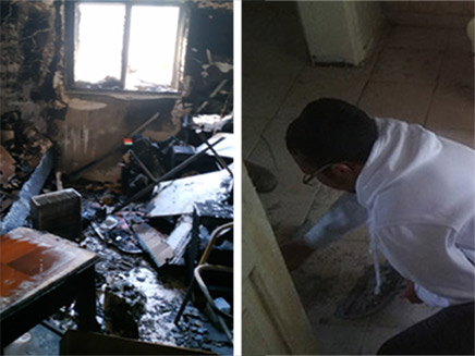 בית הקשיש נשרף, בני בנרתמו לעזור (צילום: חדשות)