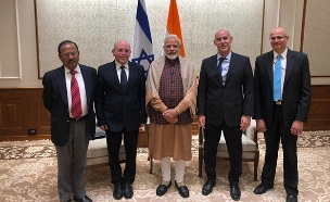 משלחת המל"ל עם ראש ממשלת הודו (צילום: משרד ראש הממשלה, חדשות)