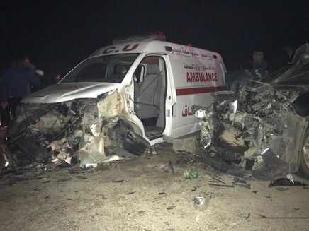 תאונה אמבולנס רכב בקעת הירדן הבקעה מחולה (צילום: יוגב שטרית/TPS, חדשות)