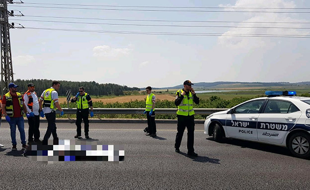 זירת התאונה, היום (צילום: דוברות מד"א, חדשות)