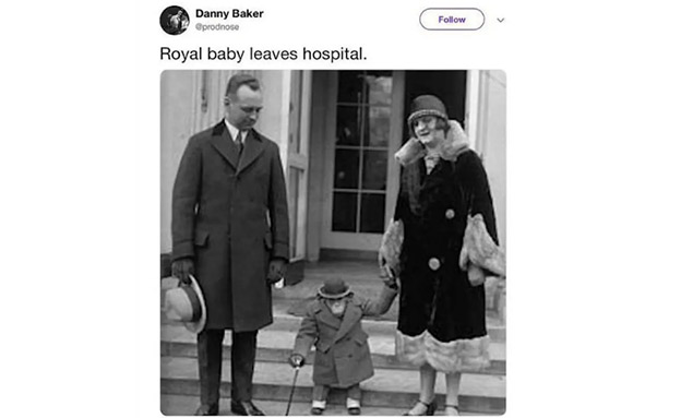 השווה בין התינוק המלכותי לקוף - ופוטר (צילום: מתוך הטוויטר, חדשות)