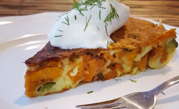 פשטידת ירקות בסיר - פרוסה