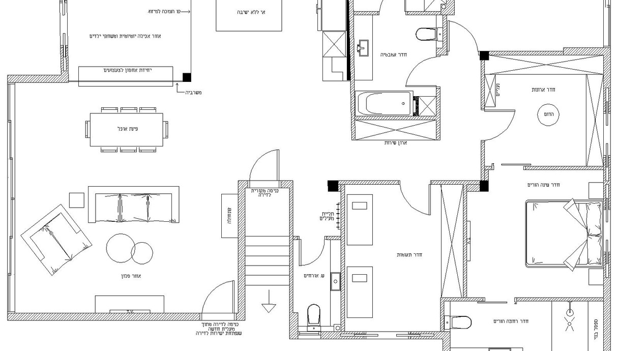 דירה ברמת גן, עיצוב אריאלה ענבר, תוכנית לאחר שיפוץ