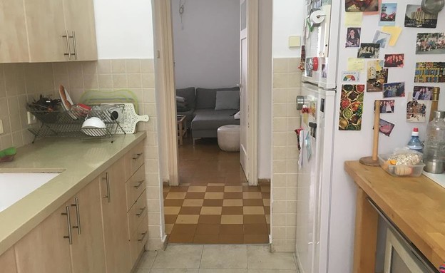דירה בתל אביב, עיצוב ירדן כנען, מטבח לפני השיפוץ (צילום: ירדן כנען)