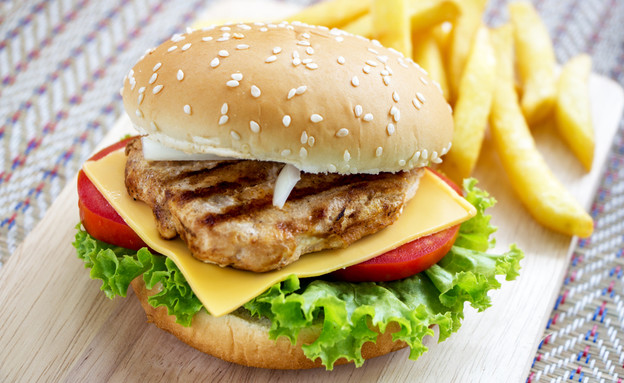 המבורגר חזה עוף (צילום: HungryPixel, ShutterStock)