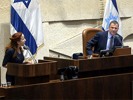יולי אדלשטיין וסתיו שפיר (צילום: ערוץ הכנסת, חדשות)