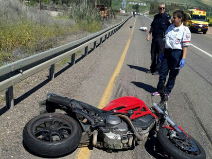 תאונת אופנוע (ארכיון) (צילום: דוברות מד