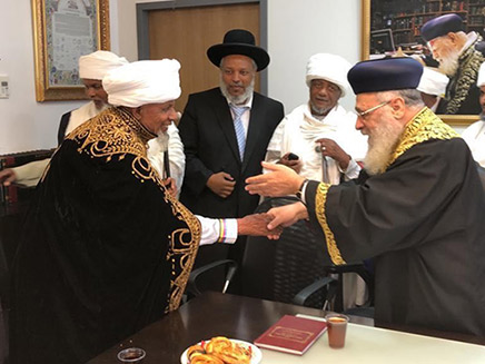 פגישת הרבנים וראשי העדה האתיופית (צילום: חדשות)