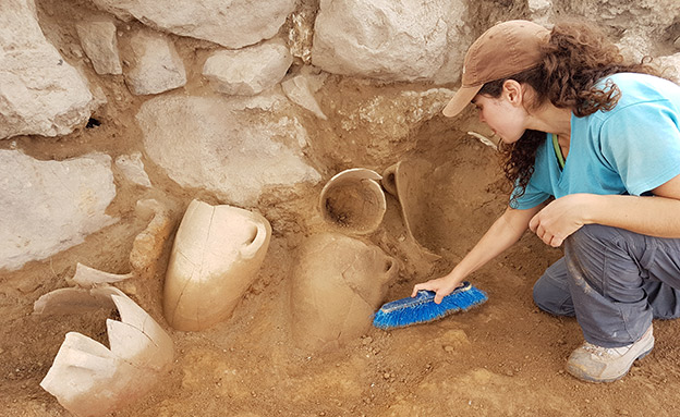 החפירה הארכיאולוגית בצקלג (צילום: משלחת חפירות חורבת אל-ראעי, רשות העתיקות‎, חדשות)