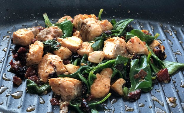 פסטה סלמון במחבת