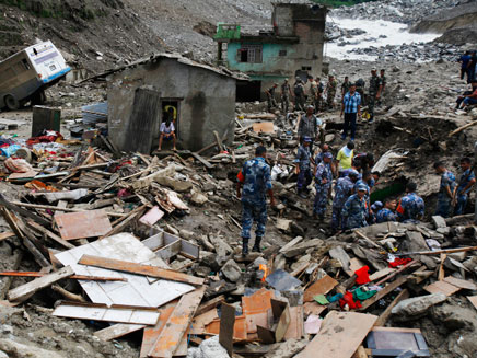 מפולות ושטפונות בנפאל, ארכיון (צילום: AP, חדשות)