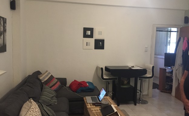 דירה בתל אביב, עיצוב אורית דרום, סלון לפני שיפוץ (צילום: אורית דרום)