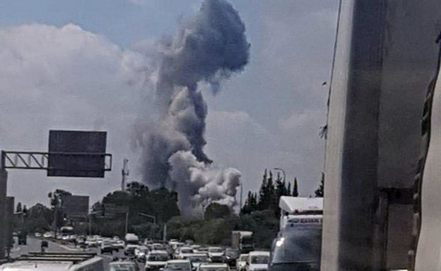 פיצוץ במפעל תע"ש רמת השרון (צילום: חדשות)