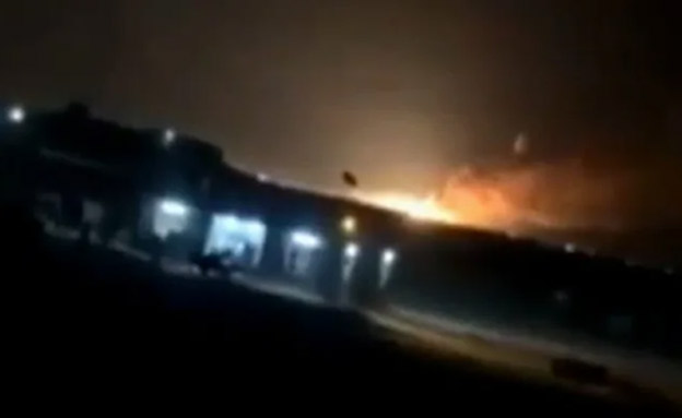 הפצצת הבסיס בעירק (צילום: צילום מסך מרשת אל-ערביה, חדשות)