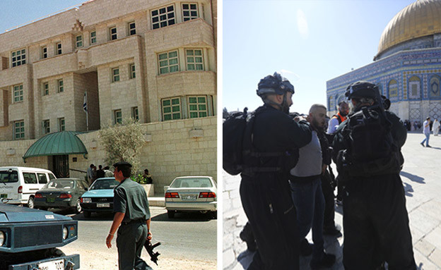 מהומות בהר הבית, שגרירות ישראל בירדן  (עיבוד: רויטרס_)