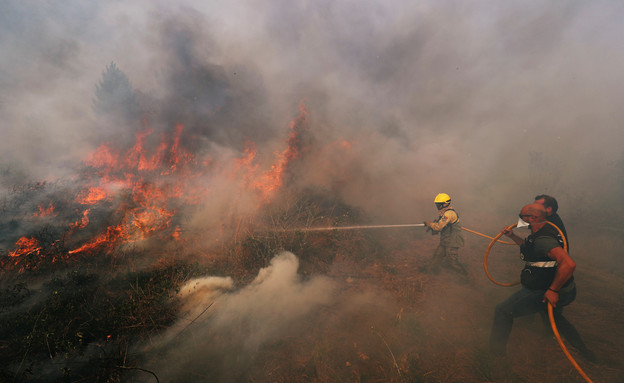 שרפת חורש בפורטוגל בעקבות עומסי החום (צילום: רויטרס_)