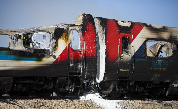 שריפה ברכבת ליד יקום, 2010 (צילום: איליה יפימוביץ', פלאש/90 )