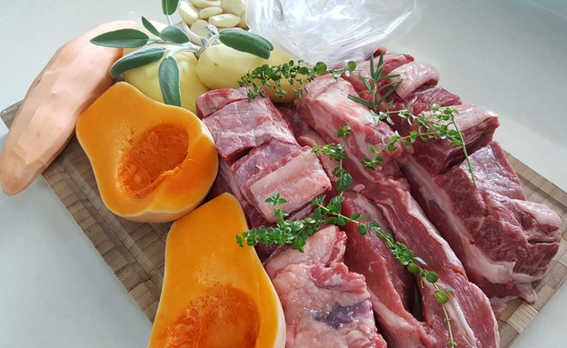 מרכיבי אסאדו עם טריק - לפני שנכנסים לשקית