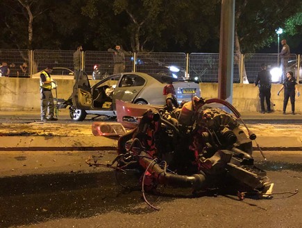 תאונת דרכים באשקלון (צילום: דוברות המשטרה)